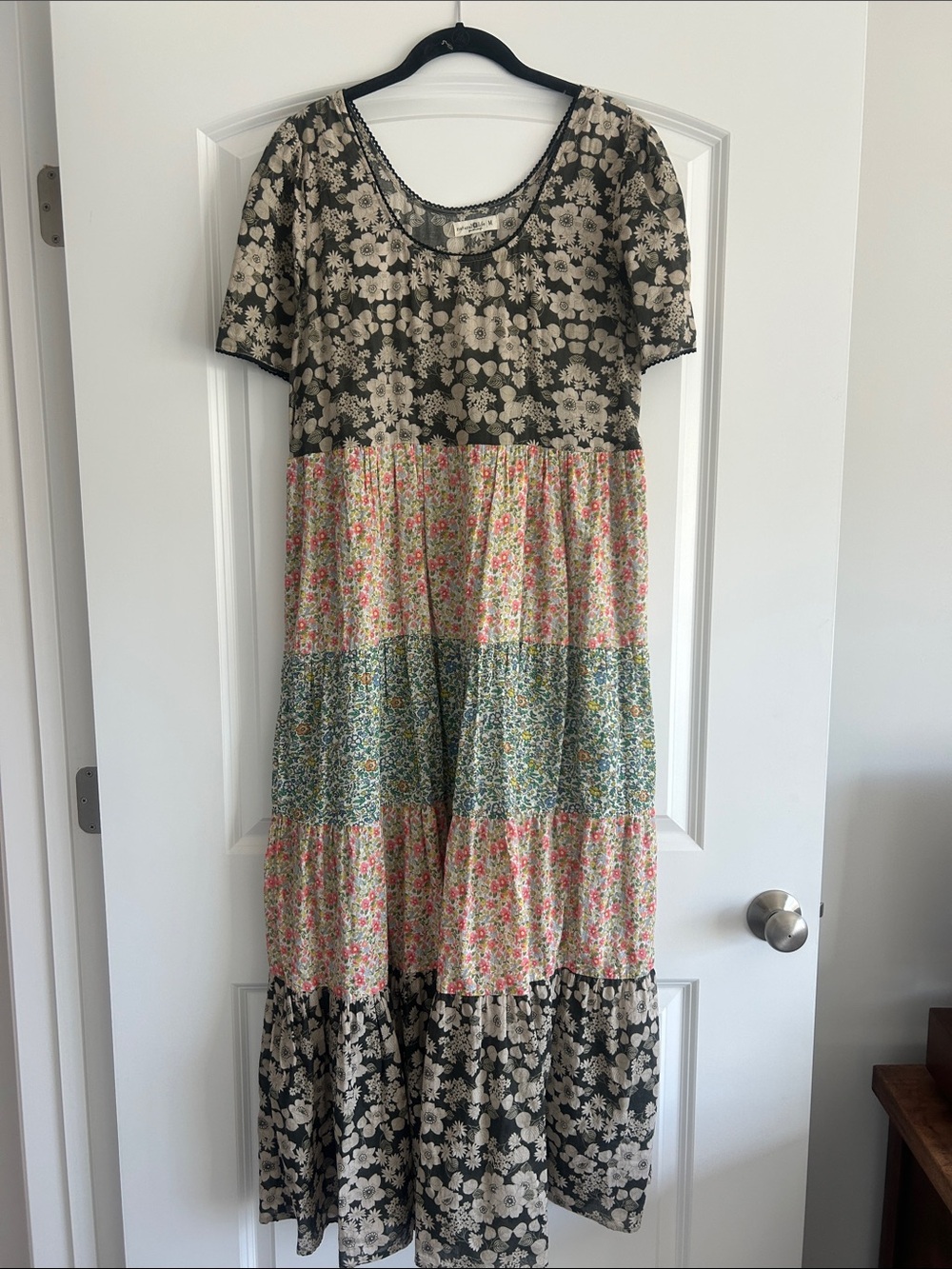 Natural Life Floral Tiered Maxi Dress M